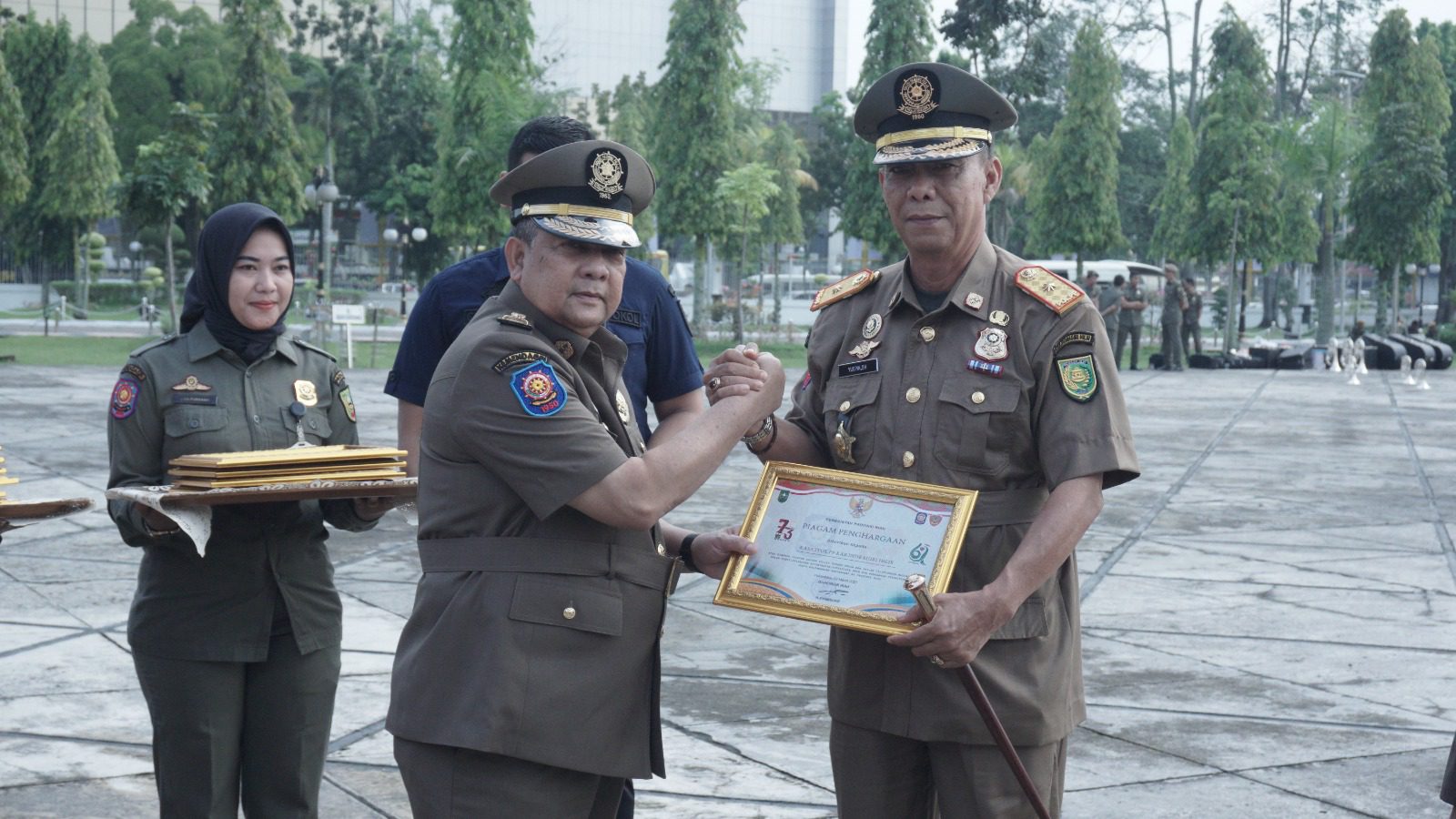 Satpol-PP Kab. Inhil Raih Penghargaan Atas Kinerja Terbaik Se-Provinsi Riau